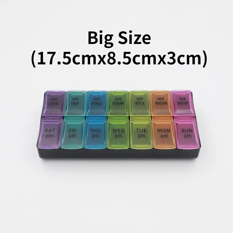7-Day Travel Pill Organizer with 14 Grids