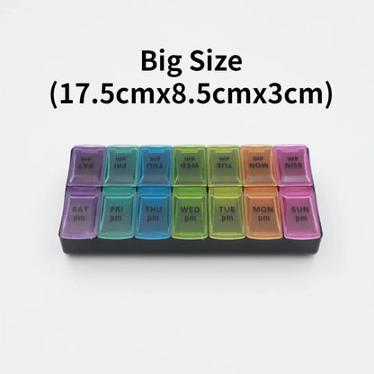 7-Day Travel Pill Organizer with 14 Grids