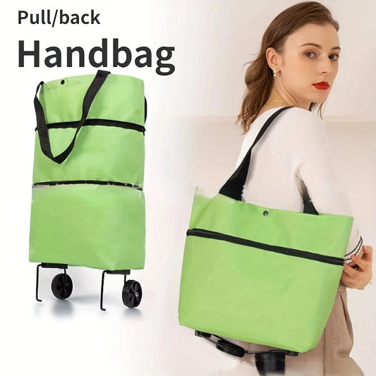 Portable Shopping Bag - Foldable Trolley with Wheels