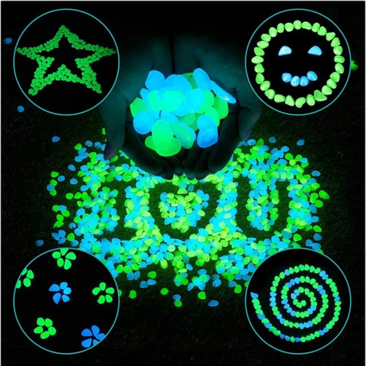 Pebbles Shining in the Dark, Luminous Resin Stones for Garden & Aquarium