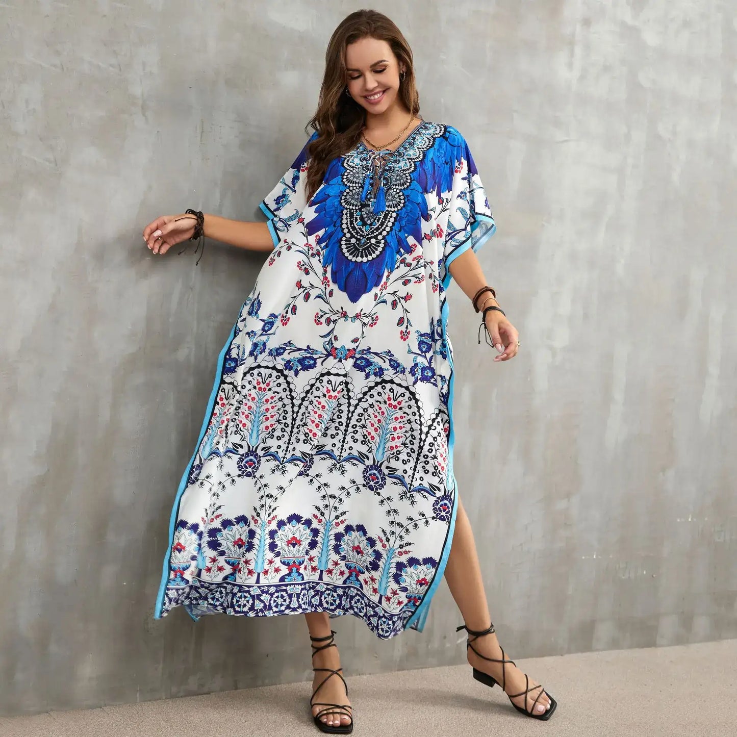 Women's Plus Size Kaftan Dress: Maxi Caftan Beach Cover Up & Summer Loungewear