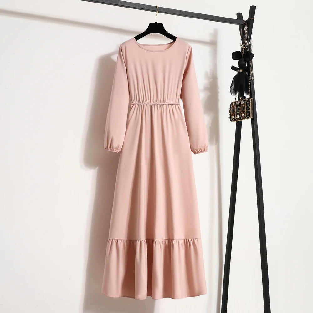 Women's Long Chiffon Maxi Dress - Spring Autumn Casual Style