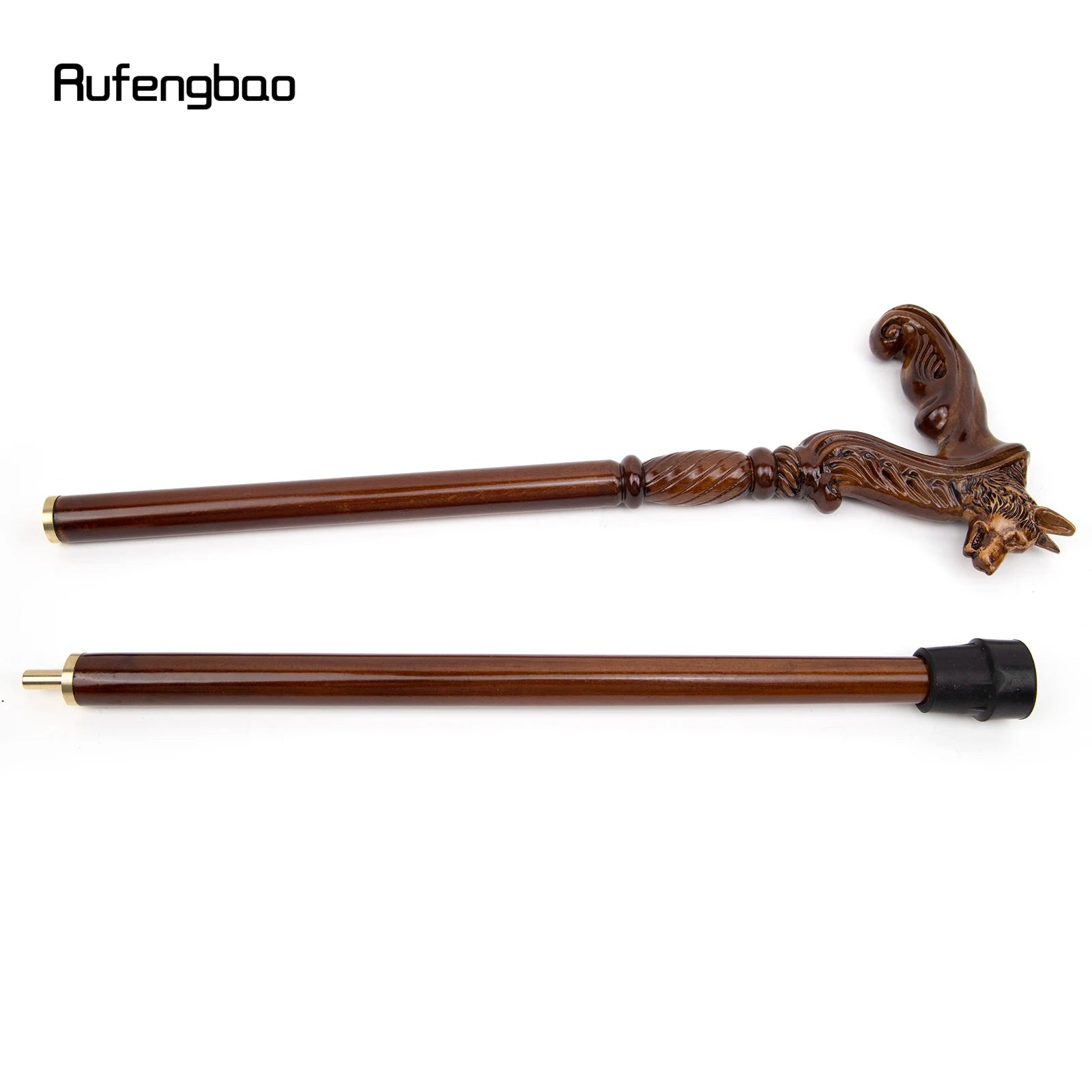 Wolf Brown Wooden Walking Stick - Vampire Cosplay Cane