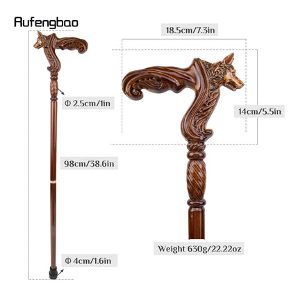 Wolf Brown Wooden Walking Stick - Vampire Cosplay Cane
