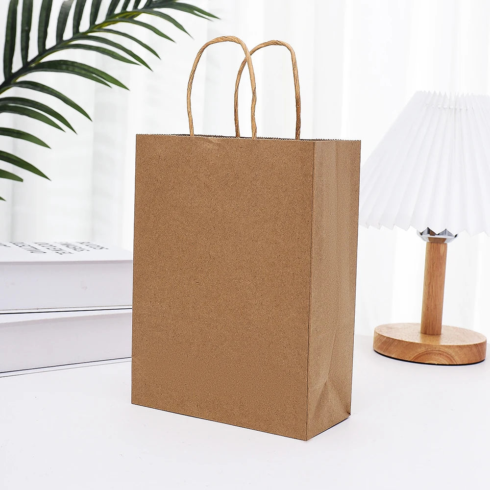 Recyclable Kraft Paper Gift Bags | Christmas & Wedding Party Favors
