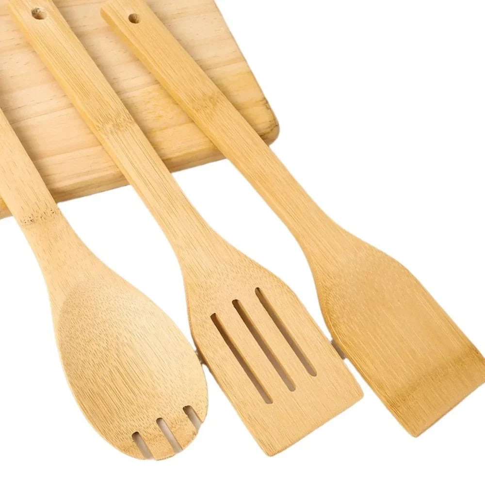 Alishan Bamboo Spatula Set | Non-Stick Frying Pan Utensils
