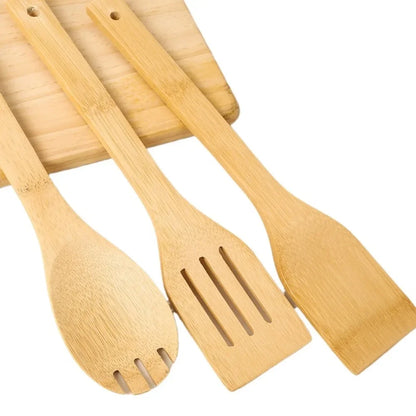 Alishan Bamboo Spatula Set | Non-Stick Frying Pan Utensils