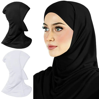 Adjustable Modal Hijab Cap - Stretchy Turban Full Neck Coverage
