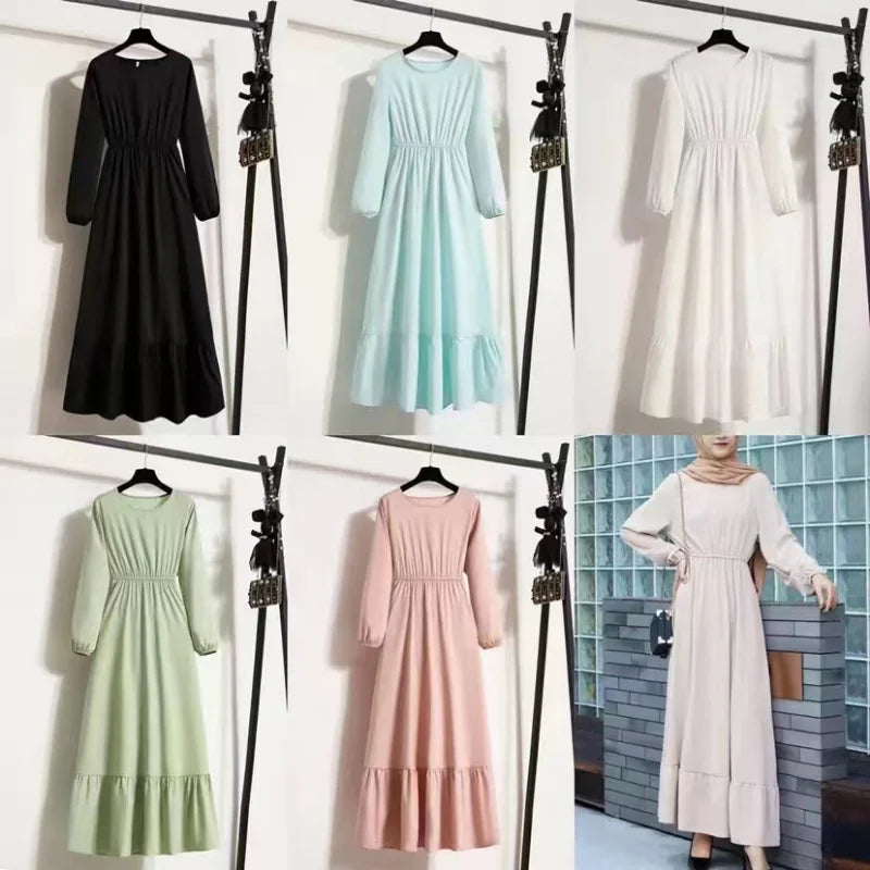 Women's Long Chiffon Maxi Dress - Spring Autumn Casual Style