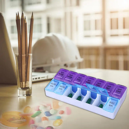 JUSTLANG 14 Grids 7-Day Pill Organizer - Travel-Friendly Storage