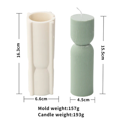 Stripe Pillar Candle Mold - Silicone Ribbed Conical DIY Mold