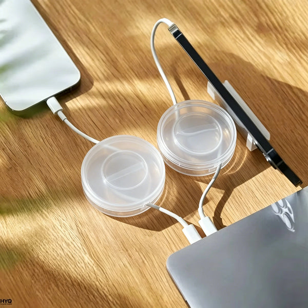 Portable Transparent Cable Organizer Cord Management USB Cable Phone