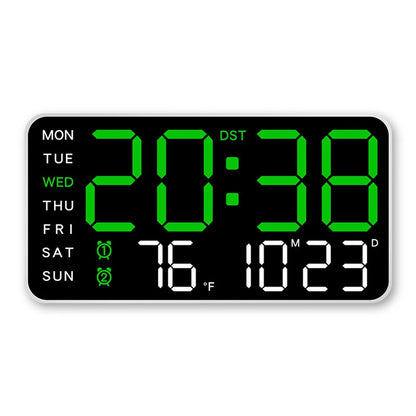 Large Digital Wall Clock - Voice Control Alarm Clock with Temperature Display