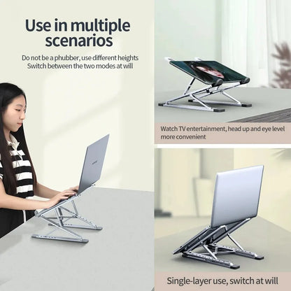 N8 Adjustable Laptop Stand - Foldable Cooling Pad for MacBook