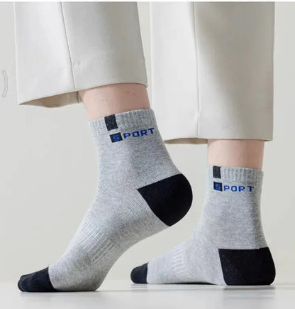 Men's Cotton Socks - Sport Breathable Soft Letter Sneakers