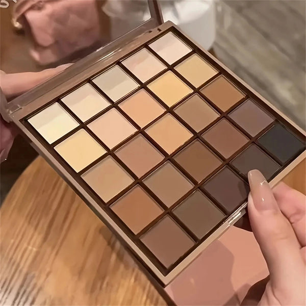 25 Color Eyeshadow Palette Neutral Gray And Brown Earth Tones Coffee