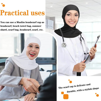 Adjustable Modal Hijab Cap - Stretchy Turban Full Neck Coverage