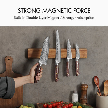 Acacia Wood Magnetic Knife Holder