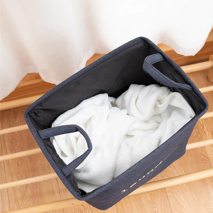 Jute Cloth Art Foldable Laundry Basket - Large Capacity Storage