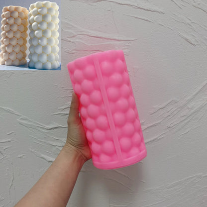 Geometric Pillar Candle Mold - Aesthetic Swirl Silicone Mold
