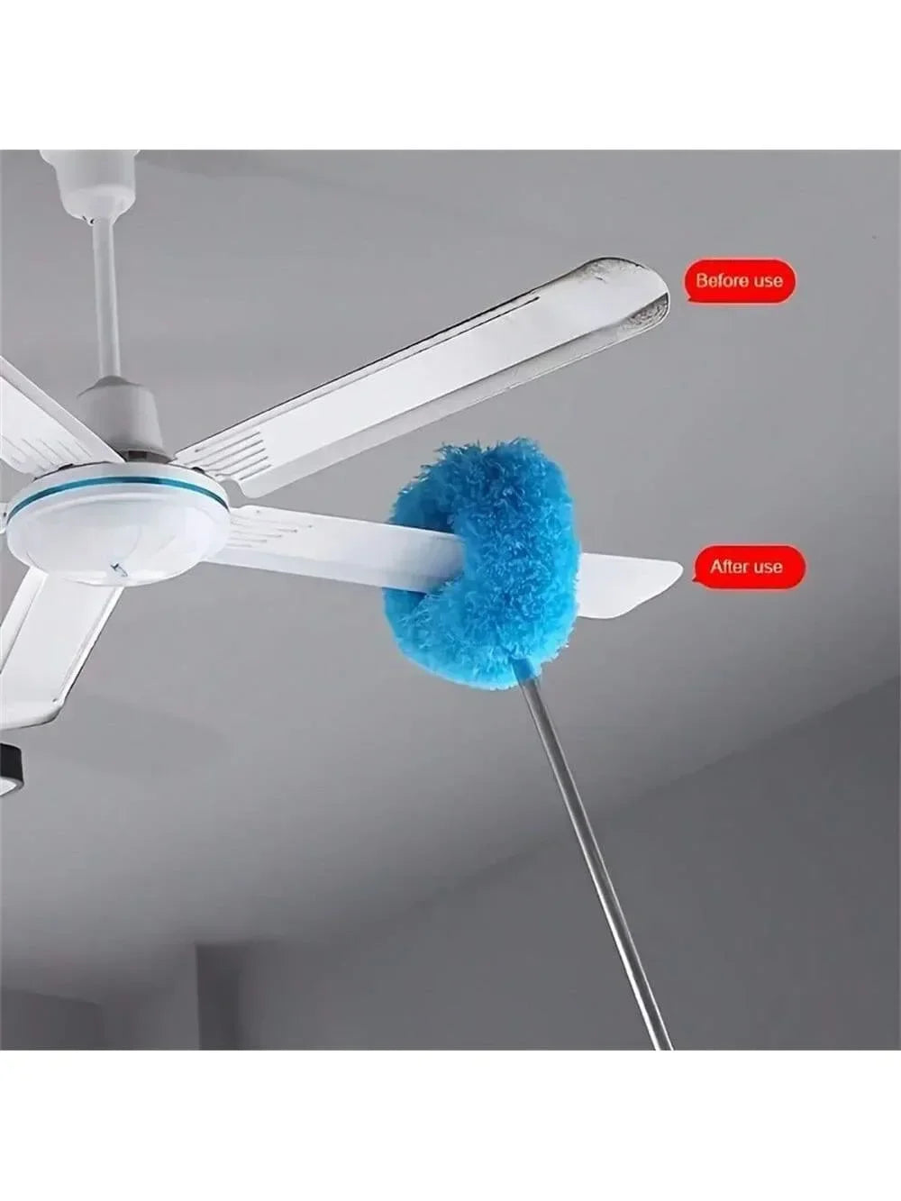Microfiber Ceiling Fan Duster - Extendable Long Handle Cleaning Brush