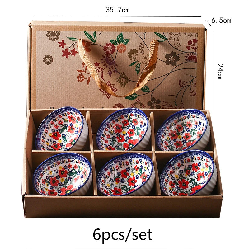 Japanese ramen bowl set (310ml), Cereal & Salad Bowl Serving Set - (2/4/6) PCS, Ceramic Table Wear, Oven Safe