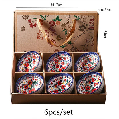 Japanese ramen bowl set (310ml), Cereal & Salad Bowl Serving Set - (2/4/6) PCS, Ceramic Table Wear, Oven Safe