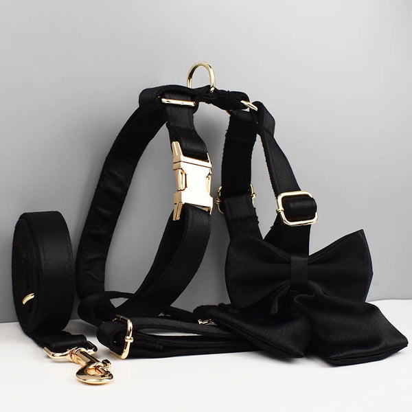 Pet Accessories Customized Designer Logo Silky Polyester Dog Collar