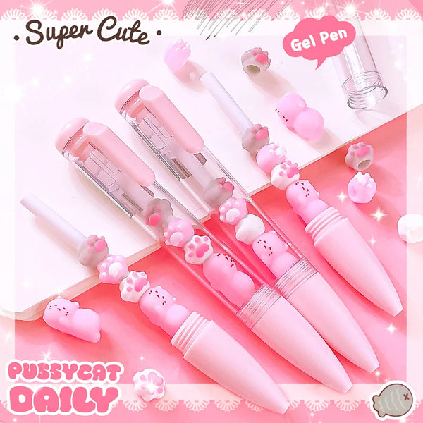 Aesthetic Stationery Items Back To School Writing Pens Cat Claw Gel