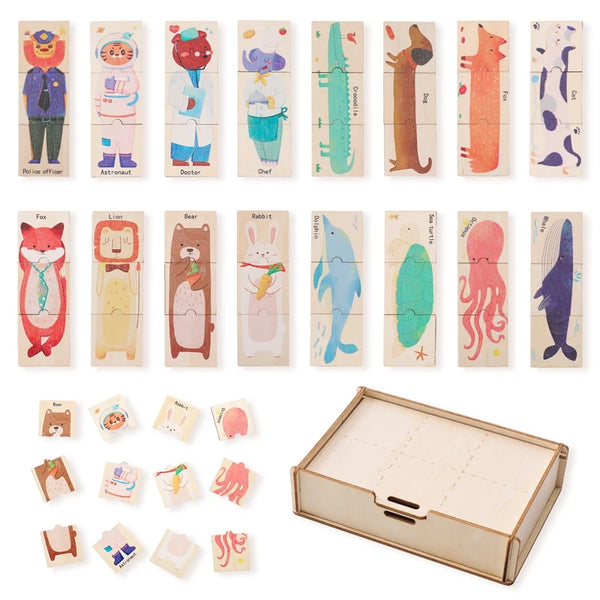 Educational Montessori Toys Babies Wooden Cartoon