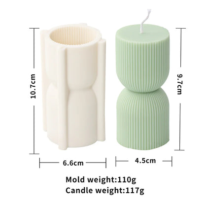 Stripe Pillar Candle Mold - Silicone Ribbed Conical DIY Mold