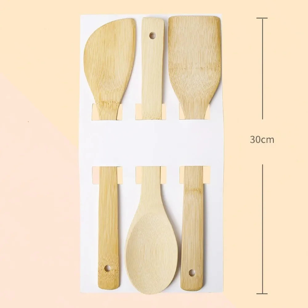Alishan Bamboo Spatula Set | Non-Stick Frying Pan Utensils