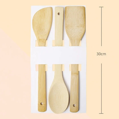 Alishan Bamboo Spatula Set | Non-Stick Frying Pan Utensils