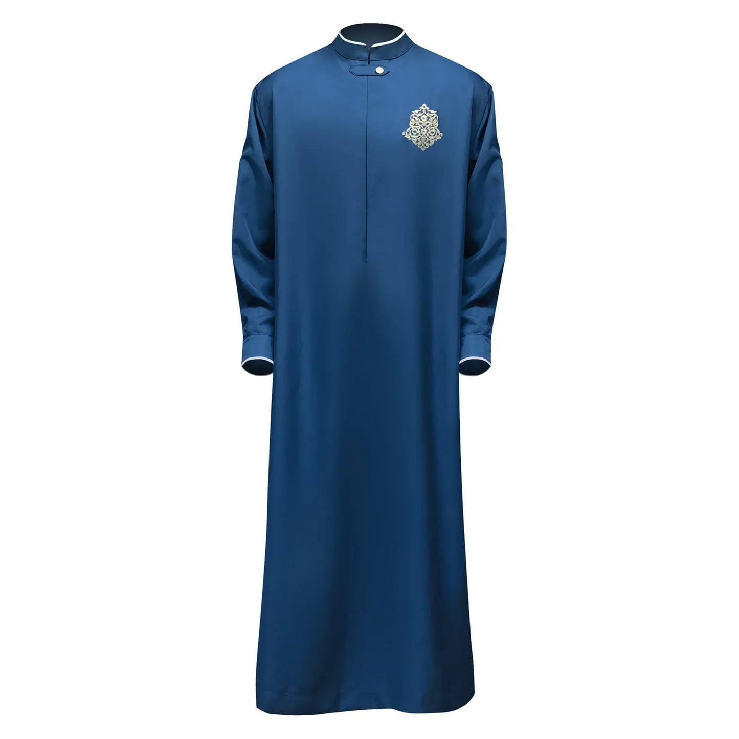 Men's Arabic Thobe - Embroidered Muslim Jubba Robe