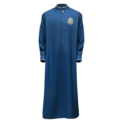 Men's Arabic Thobe - Embroidered Muslim Jubba Robe
