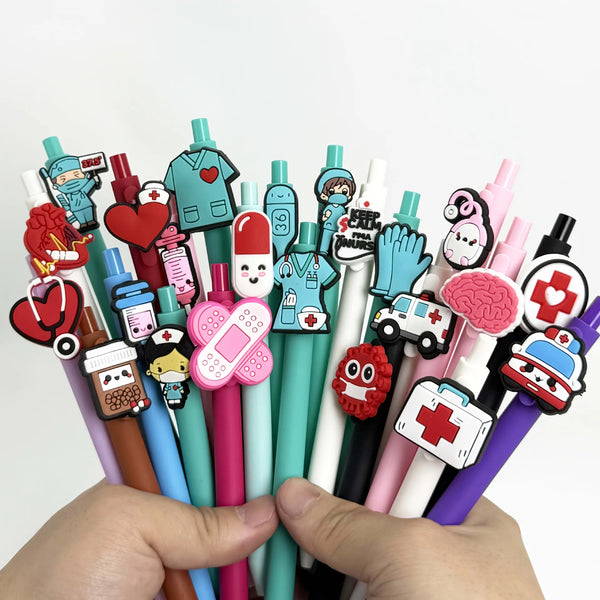 2 5 Pieces Of Medical Themed Cartoon Gel Pens Featuring Novel