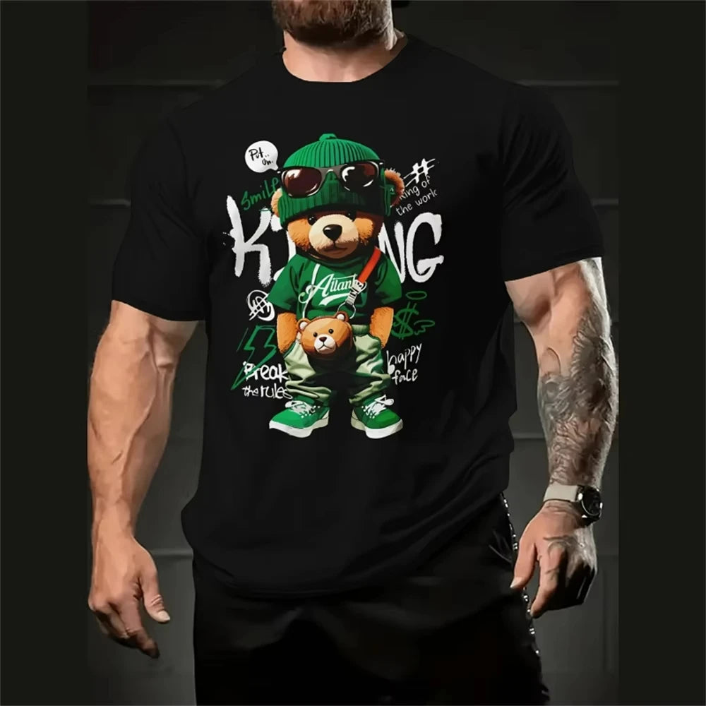 Funny Cartoon Men's T-Shirt - 3D Print Short Sleeve Summer Oversized Tee