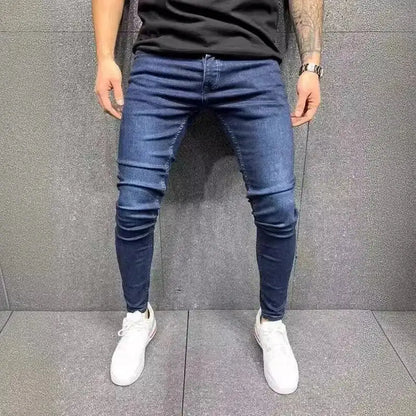 Spring Men Classic Elasticity Pencil Jeans - Soft Stretch Denim Trousers
