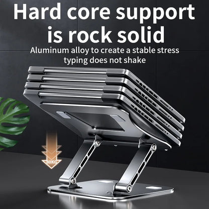 Adjustable Aluminum Alloy Phone Tablet Stand - Cooling Support for Laptops