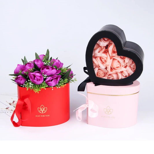 Heart-Shaped Rotating Gift Box with PVC Window