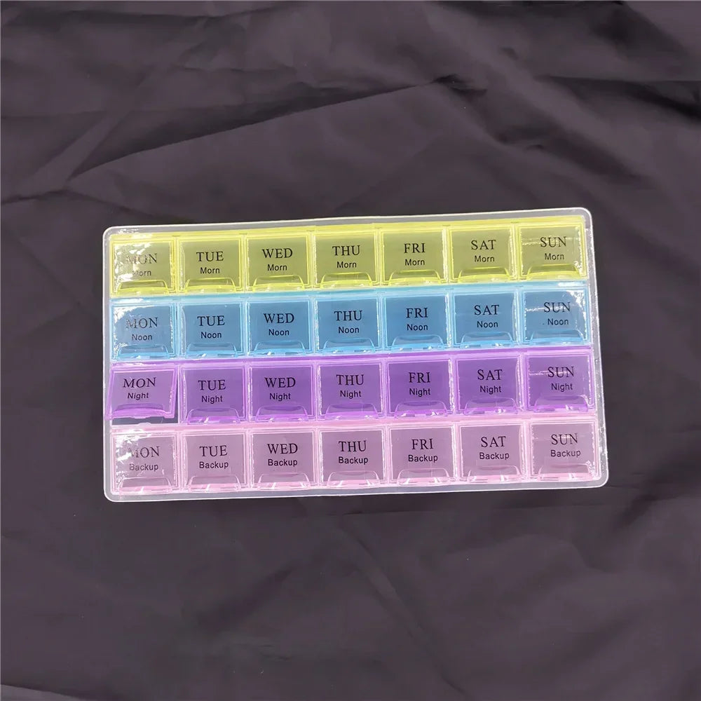 Weekly 7 Days Pill Box - 28 Squares/21Grids/14Grids Organizer