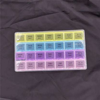 Weekly 7 Days Pill Box - 28 Squares/21Grids/14Grids Organizer