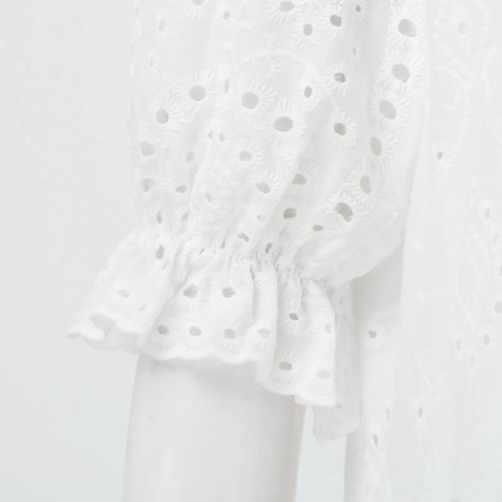 White Bohemian Beach Dress - Casual Hollow Crochet Long Dress