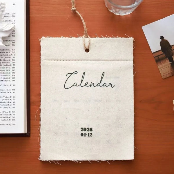 Retro 12 Month 2026 Wall Calendar Reusable Fabric Monthly Calendar