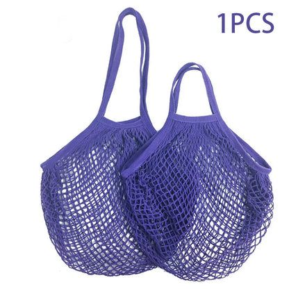 Portable Reusable Grocery Bags - Cotton Mesh String Shopping Tote
