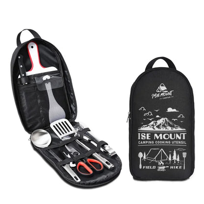 Portable Travel Utensils Set - 9PCs Stainless Steel Camping Cookware