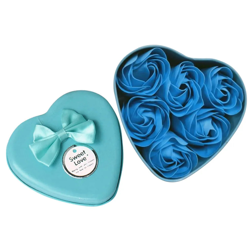 Rose Artificial Flower Heads in Gift Box for Valentine's & Wedding Decor