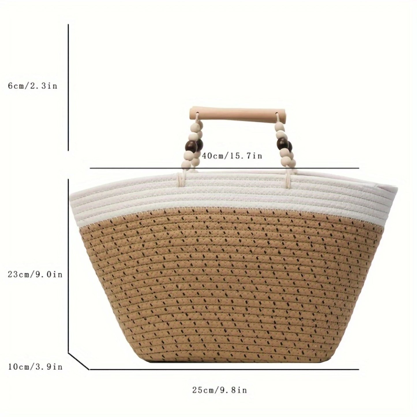Woven Beach Bag Women Vegetable Basket Tote Travel Vacation Fashion Style