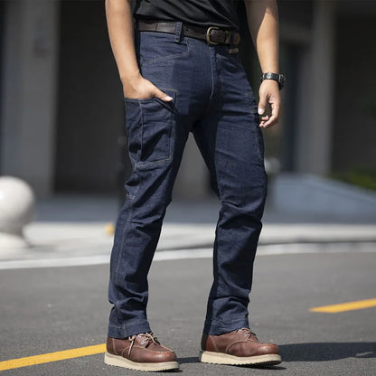 Elasticity Cargo Jeans Men - Waterproof Tactical Trousers with Multi-Pockets