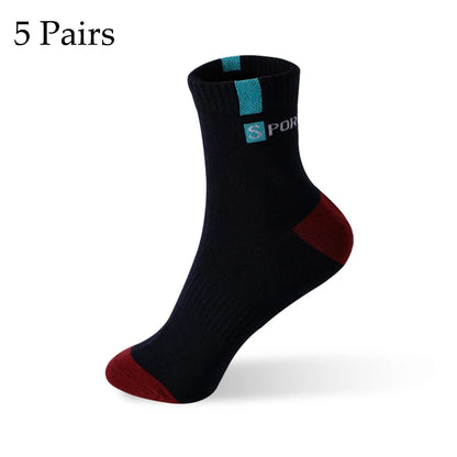Men's Cotton Socks - Sport Breathable Soft Letter Sneakers